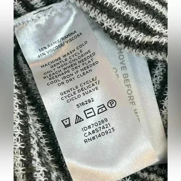 NEW LOFT Maxi Cardigan Women Size M Petite Green Striped Long Sleeve Knit Light - Picture 7 of 16